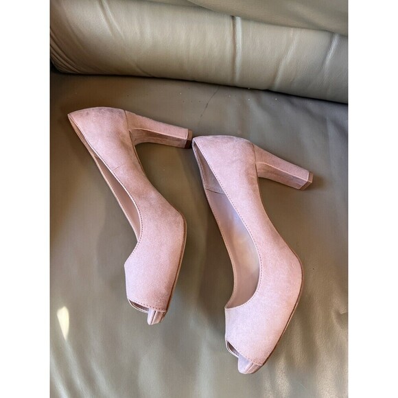 Kelly & Katie Womens Heels Sz 9 Frisisi Beige Platform Peep-toe Pumps - Picture 6 of 6